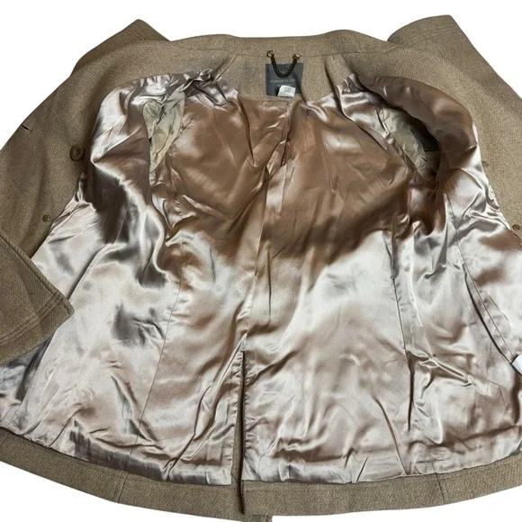 J. Crew Stadium Cloth Beige Pea Coat with Gold Buttons - Picture 7 of 11